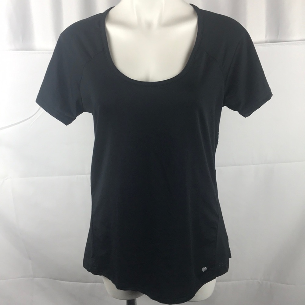 Bally black short sleeve fitness top women’s Size Large fitness workout athletic - Picture 1 of 6